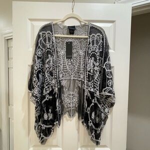 Liv Los Angeles Sheer Embroidered Kimono